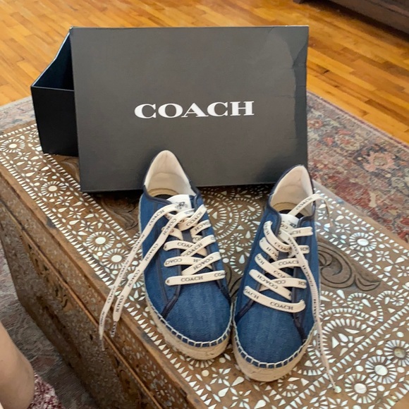 Coach Shoes - Coach Cate Denim Espadrille Sneakers
